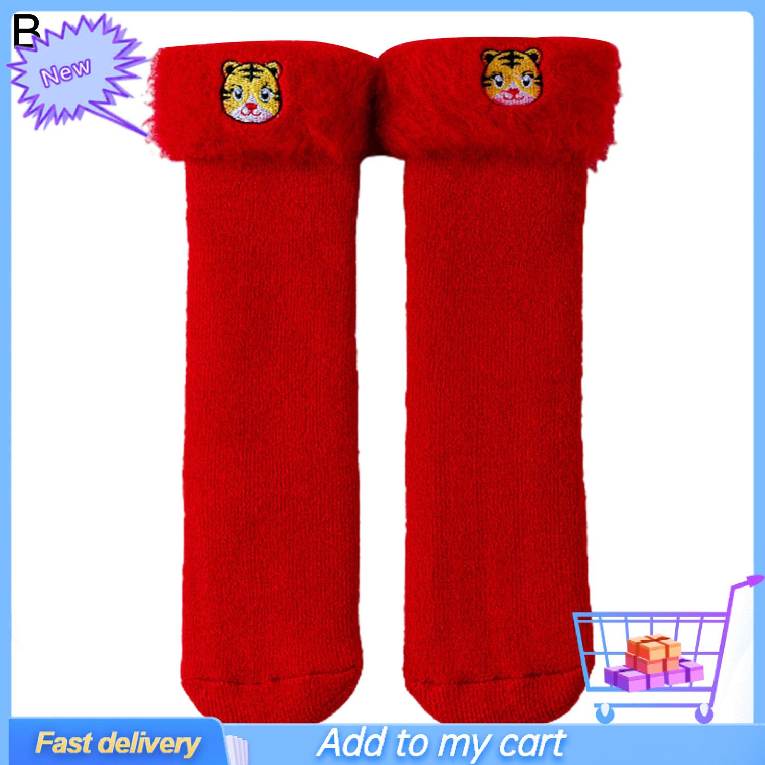 1 Pair Baby Socks Soft Touching Elastic Acrylic Fiber Knee High Long Stockings for Daily Life