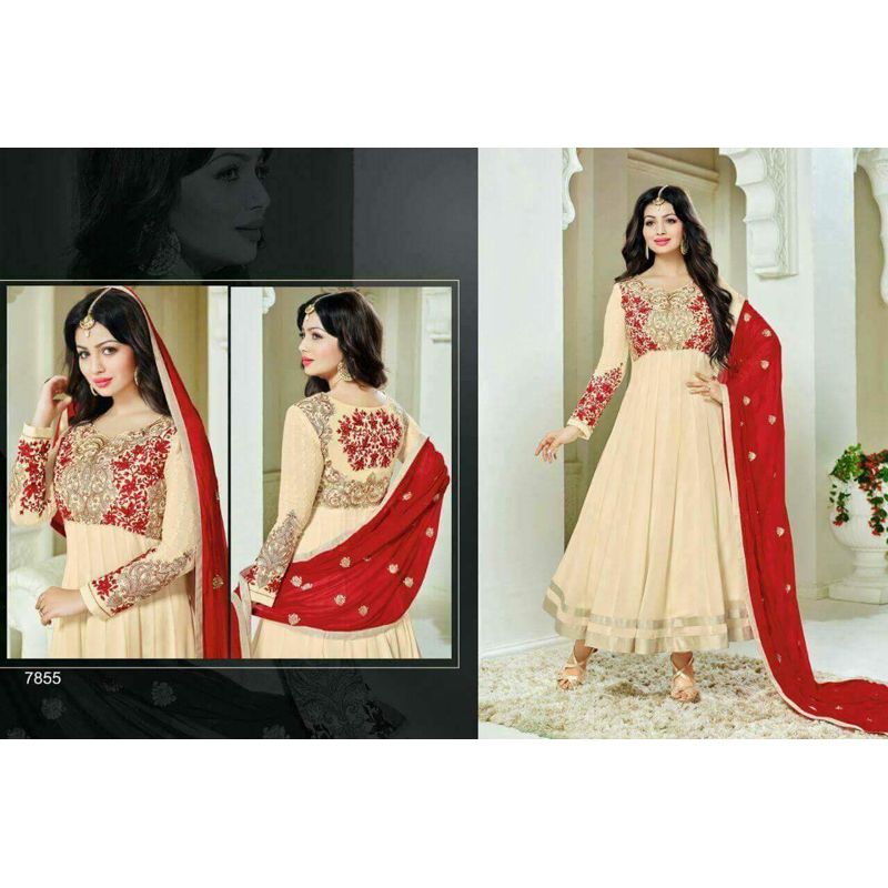 Gorgeous Unstitched Georgette Heavy Embroidery Gown For Women