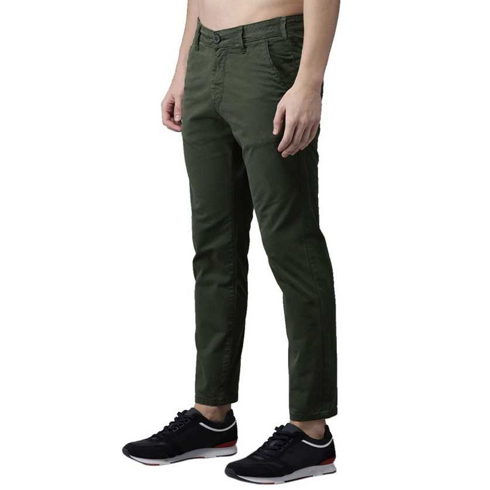Olive Twill Gabardine Pant for Men
