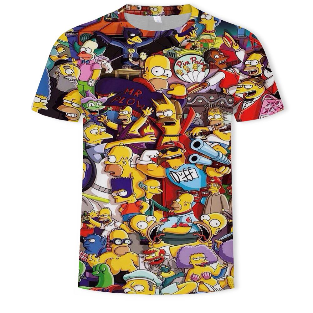 New summer anime cartoon printing oversize T-shirt men women short-sleeved personality fashion parent-child T-shirt