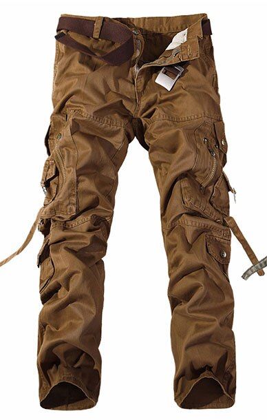 pants men Multi-cket washed overalls men loose cotton pants male cargo pants for men trousers,size 28-42