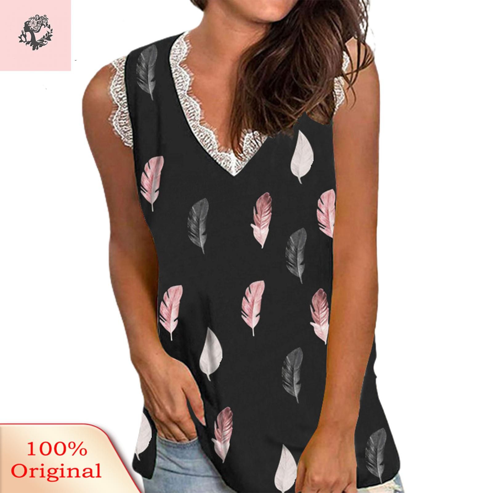 Sunnyheart Casual Vest Shrink Resistant Retro Floral Printing Casual Vest