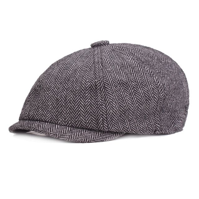 Vintage Men Beret Newsboy Hats Classic Western Newsboy Caps Cotton B Beret Hat Flat Brim Adjustable Men Spring Berets Cap