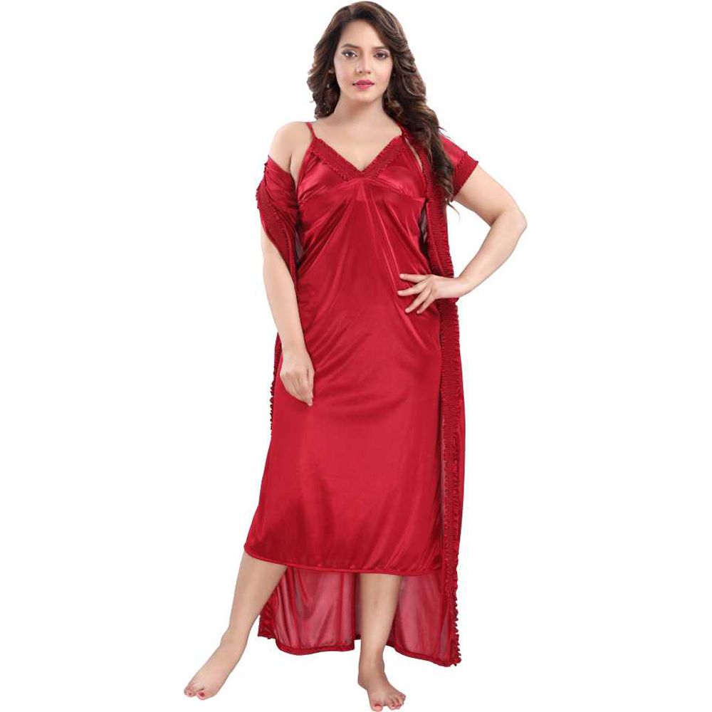 Exclusive, Stylish and Comfortable (2 Part) Long Night Dress-34