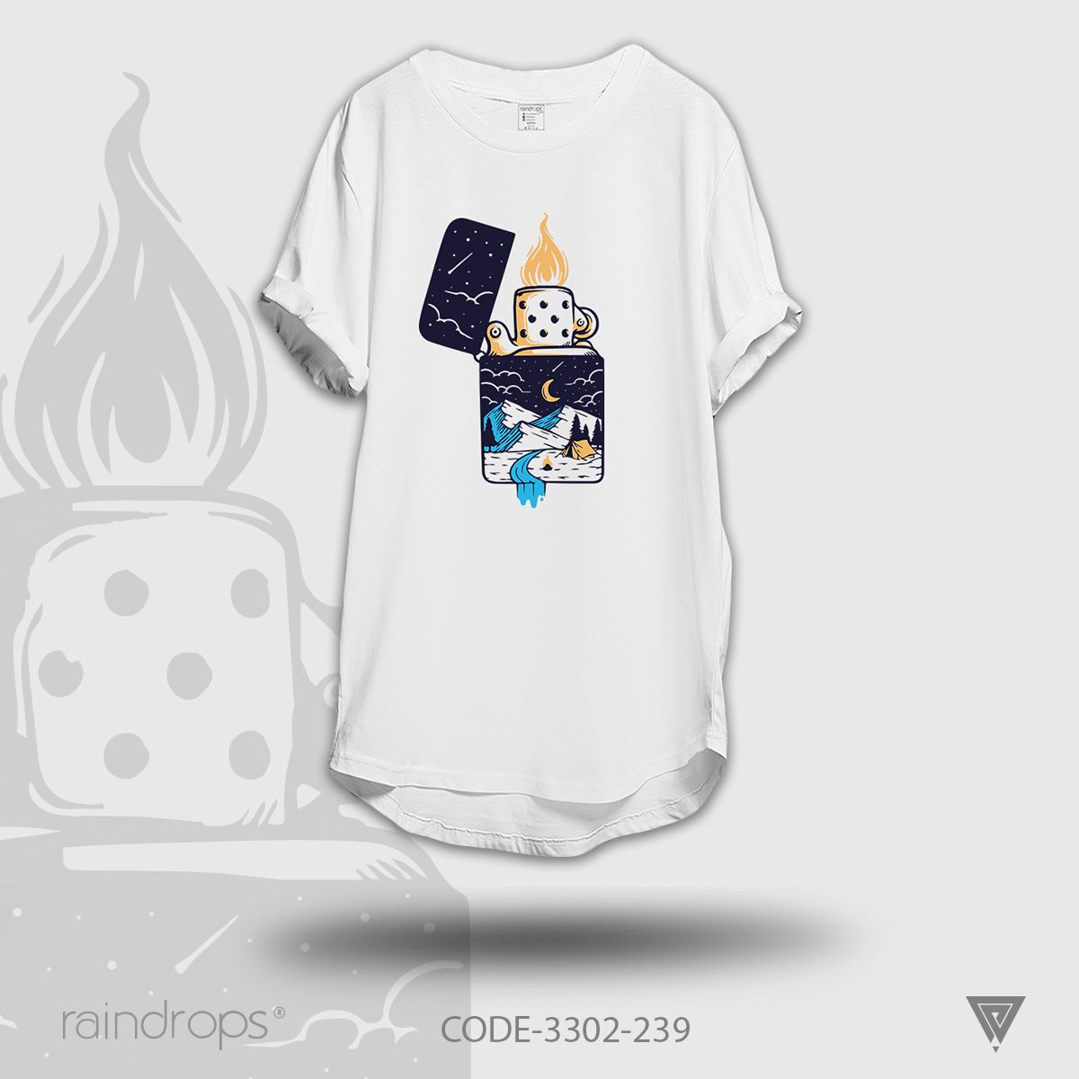 Raindrops Premium T-shirt Burning Beauty Designed Half Sleeve Milky White T-shirt For Women