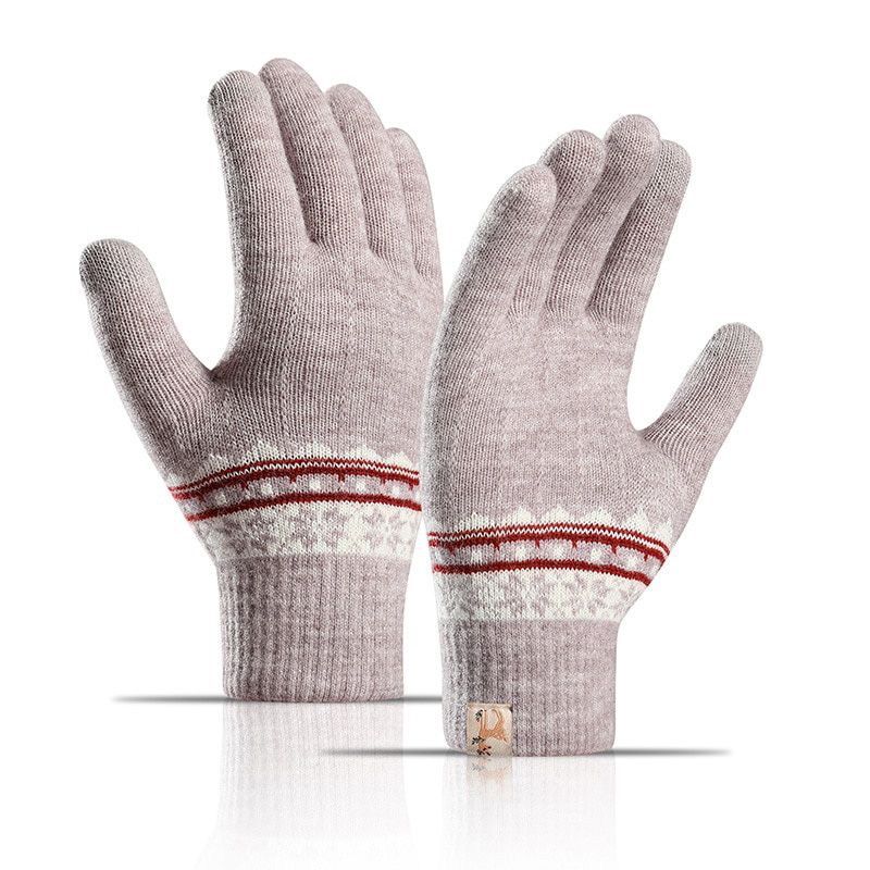 Winter Warm TouchScreen Gloves Women Stretchy Knitting Mittens Acrylic Full Finger Gloves Female Ladies Knitted Winter Gloves