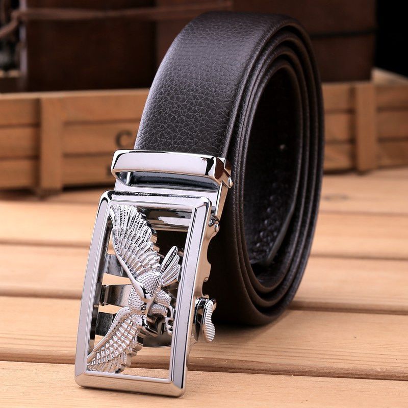 2020 new eagle belts for men mens belts luxury automatic buckle microfiber leather black brown 160 cm 170 180 150 140 big size
