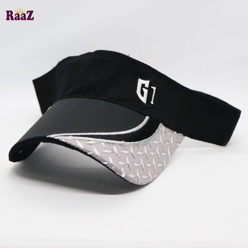 Black G1 Embroidery Logo Unisex Adjustable Sun Visor Golf Cap