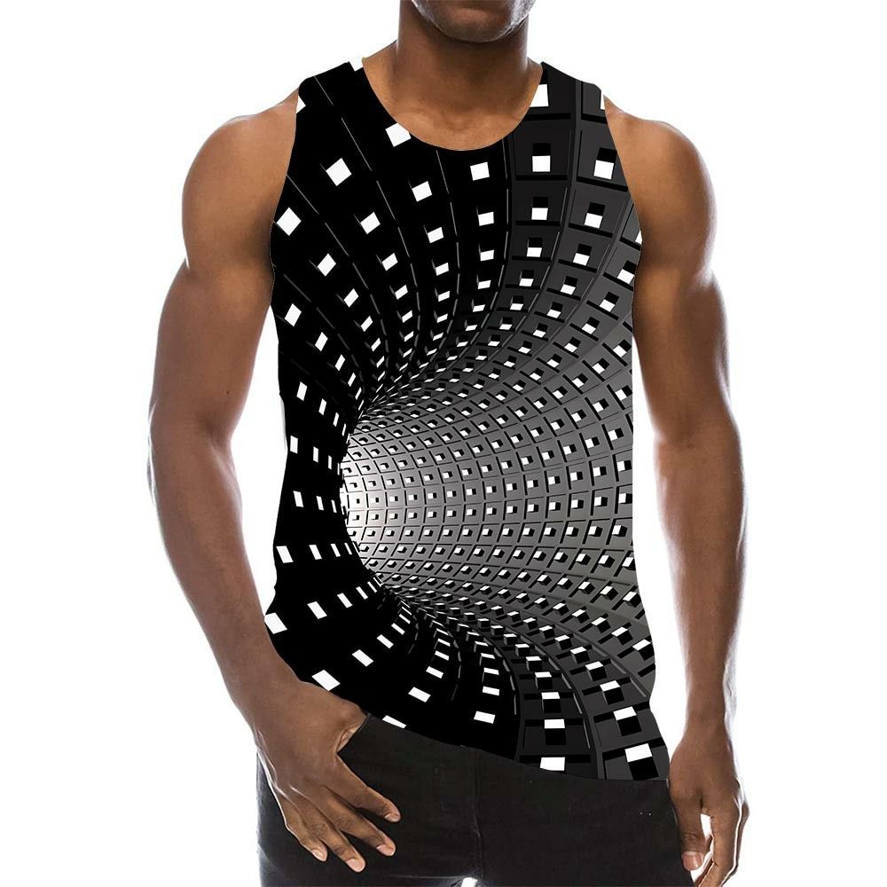 Whirll Wormhole TaTop For Men 3D Print Psychedelic Hole Sleeveless Pattern Top Graphic Vest