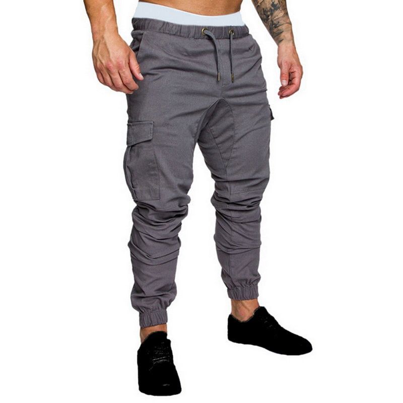 Cargo Pants Men Sweatpants Gyms Fitness Solid Man Tactical Pants Joggers Mens Multi-Pocket Sportswear Casual Trousers Sportswear