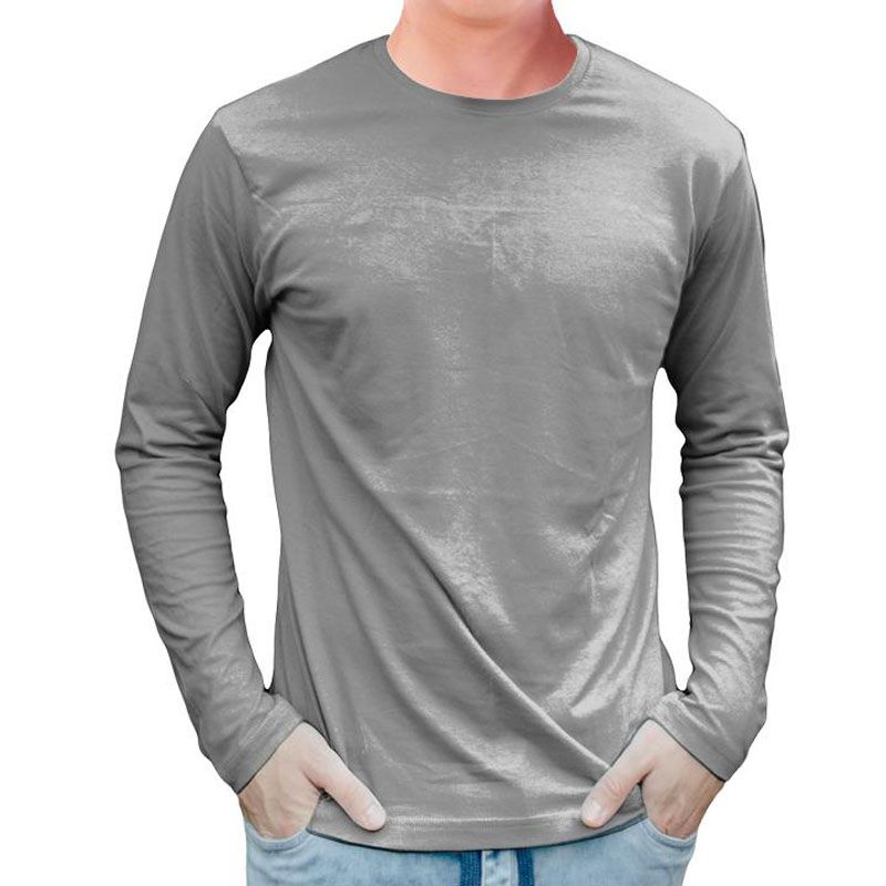 Full Sleeve O-Neck T-Shirt (Ash) - T Shirt For Man - T Shirt For Man - T Shirt For Man