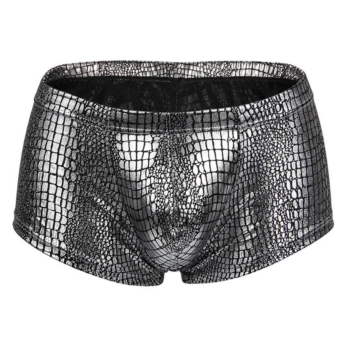 Men Briefs Snake Skin Pattern Skin-friendly Polyester Low Waist Male Underpants for Men