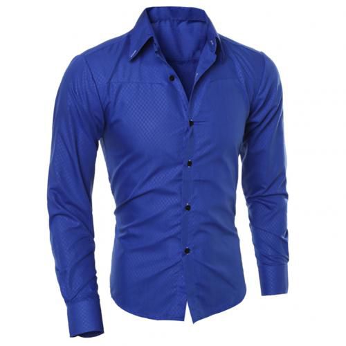 2020 new fashion men's pure color collar shirt long-sleeved slim shirt hot selling close-fitting classic shirt for men trendy cl