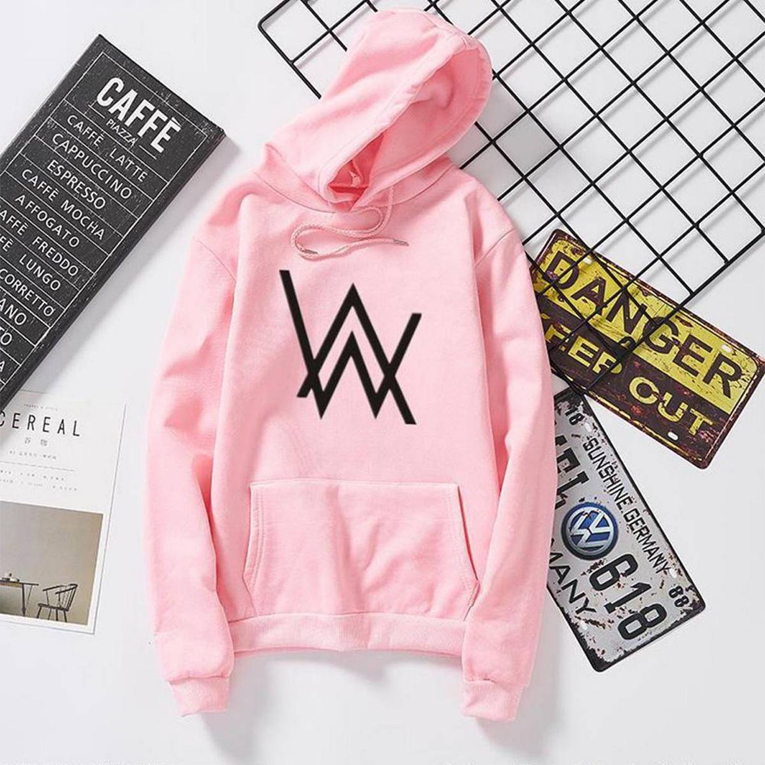 Alan Walker new hooded sweater lovers plus velvet padded jacket