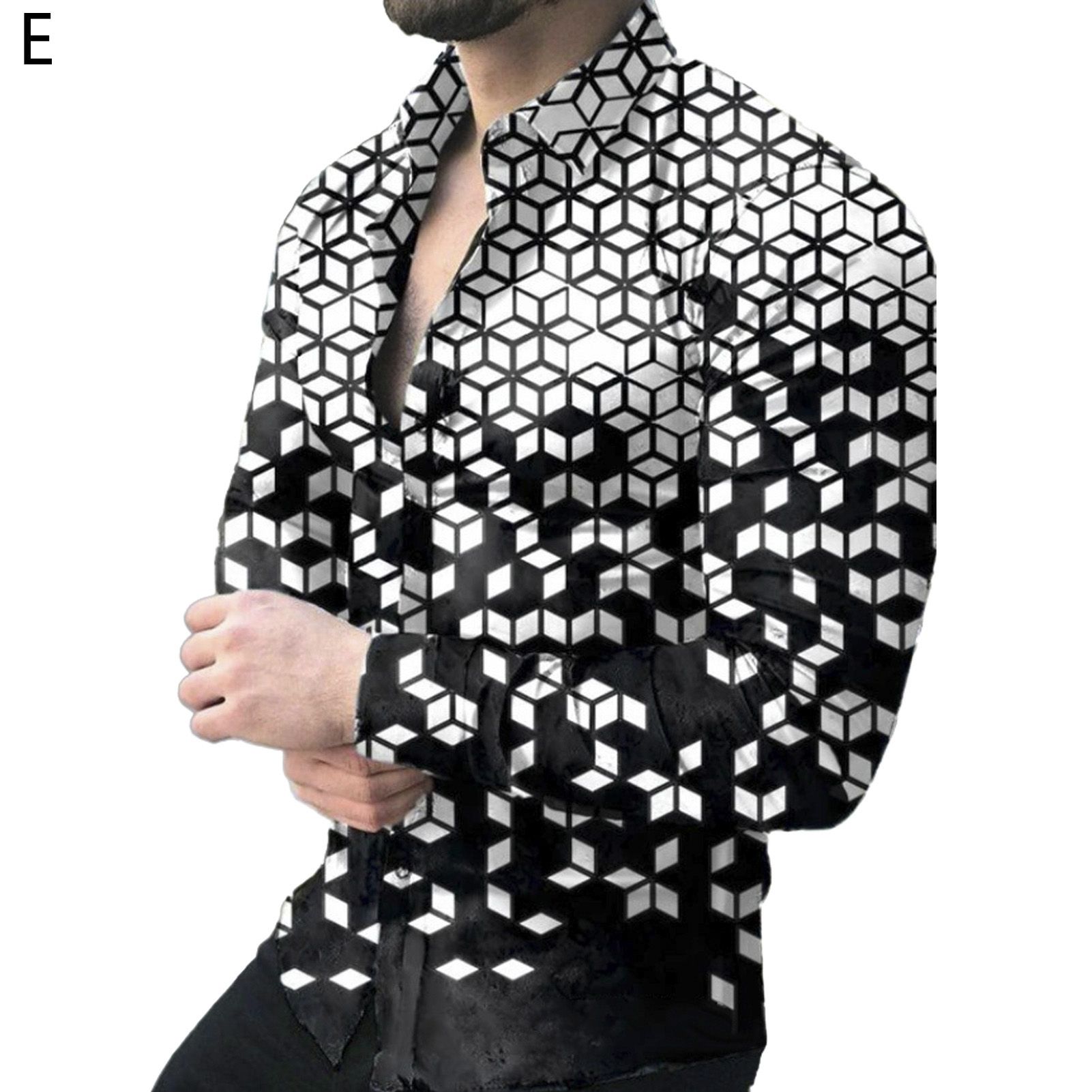 Streetwear Shirt Long Sleeve Beautiful Turn-down Collar Men Shirt