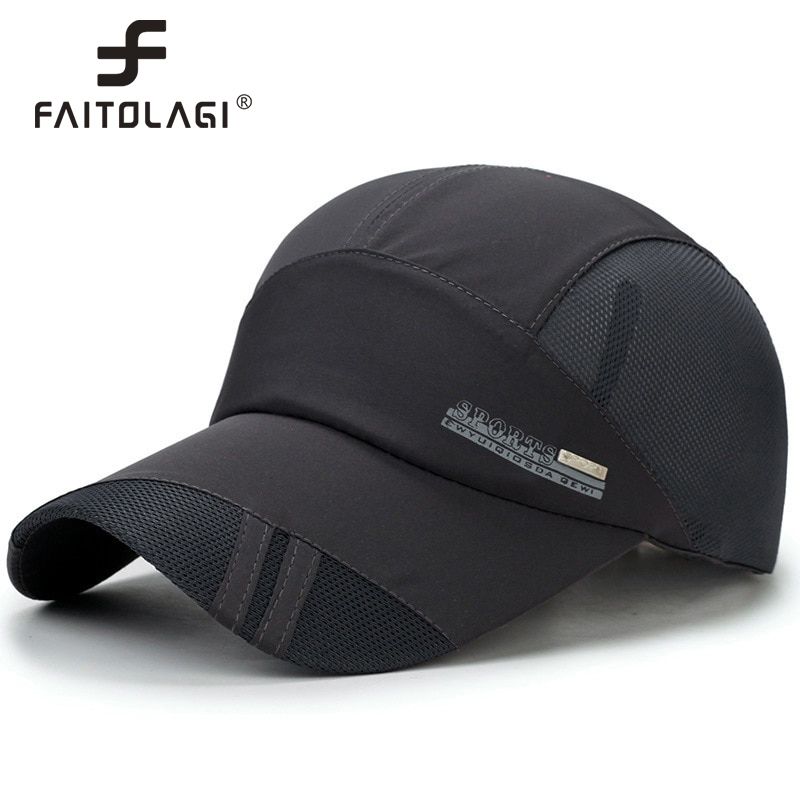 Men Summer Outdoor Sport Baseball Cap Quick Dry Mesh Caps Man Women Running Visor Sun Hats Solid Color Snapback Baseball Hat
