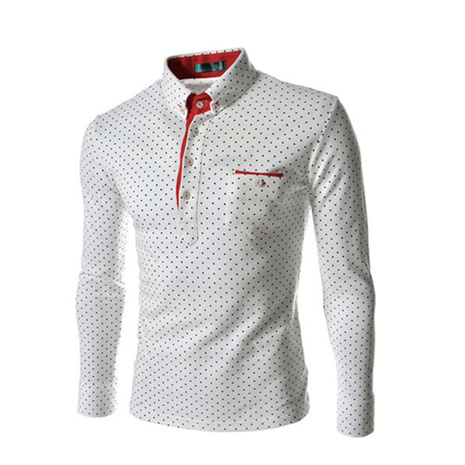 Spring Shirt Dot Print Lightweight Lapel Spring Shirt