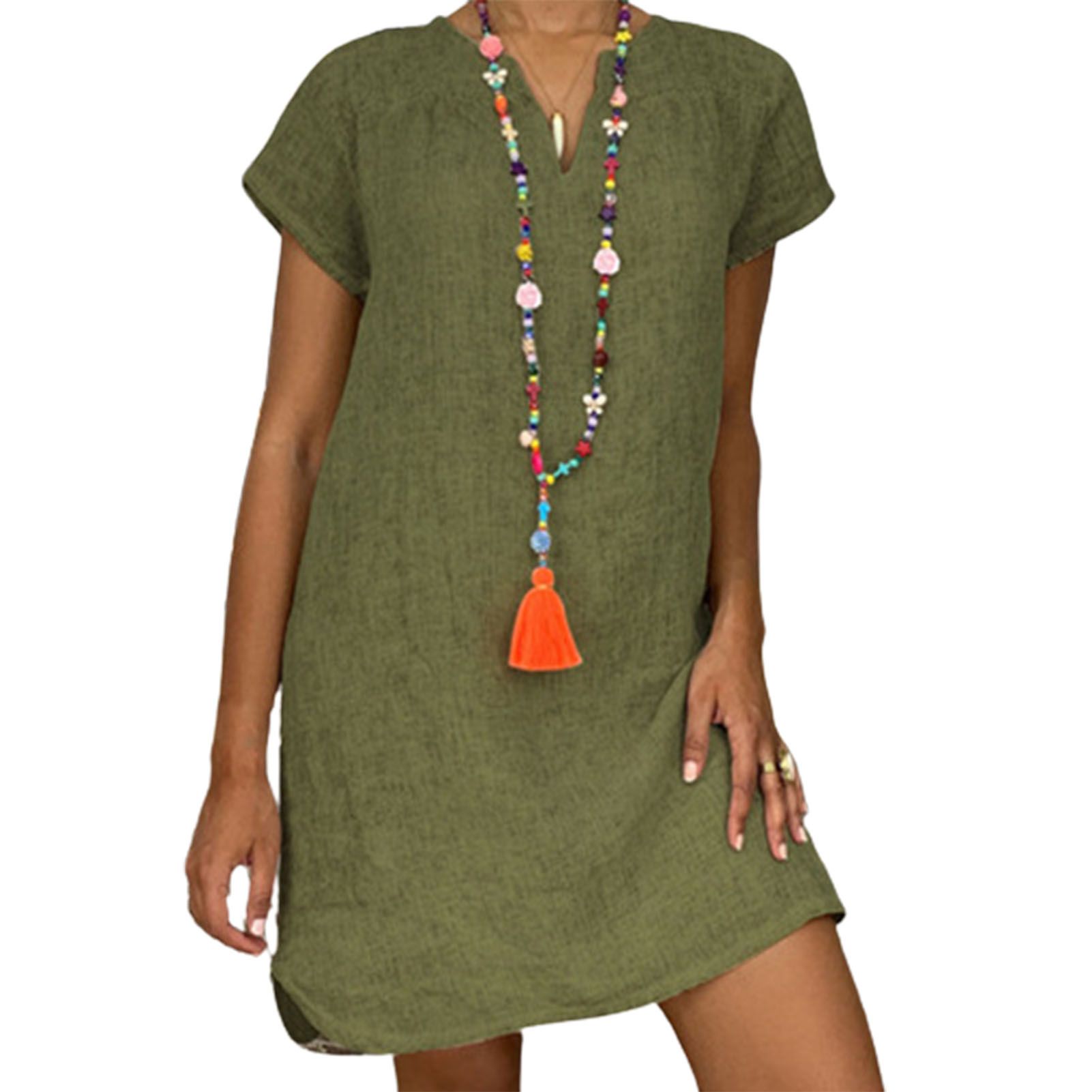 Fashion Dress Breathable Loose Waist Solid Dress