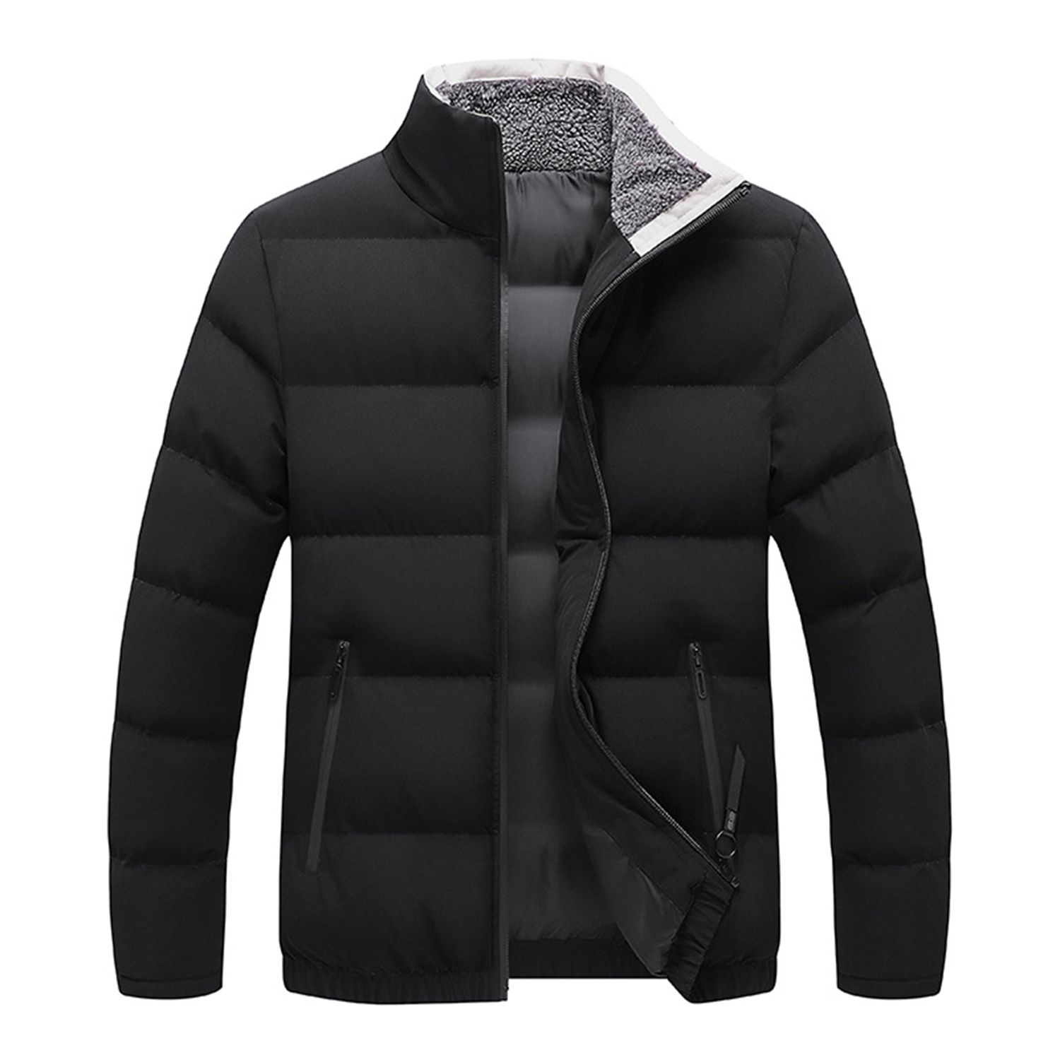 Men Outerwear Anti-wkle Zipper Design Men Outerwear Jket