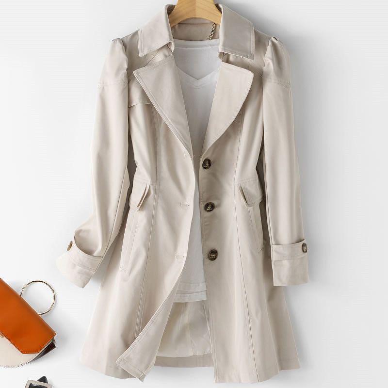 New Fashion Autumn Women Trench Coat Plus Size Mid-long Khaki Windbreaker Female Abrigos Brazil Business Outerwear P175