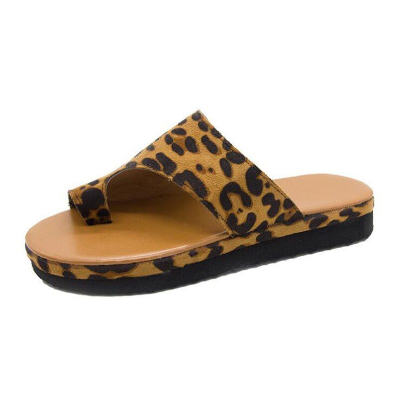 Women PU Leather Shoes Comfy Platform Flat Sole Ladies Casual Soft Big Toe Foot Correction Sandal Orthopedic Bunion Corrector