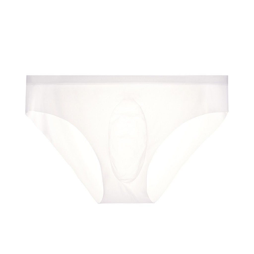 Hot Men's Briefs Seamless Ice Silk Sexy Transparent Solid Grid Panties Male Brand Man Underpants GAY Solid