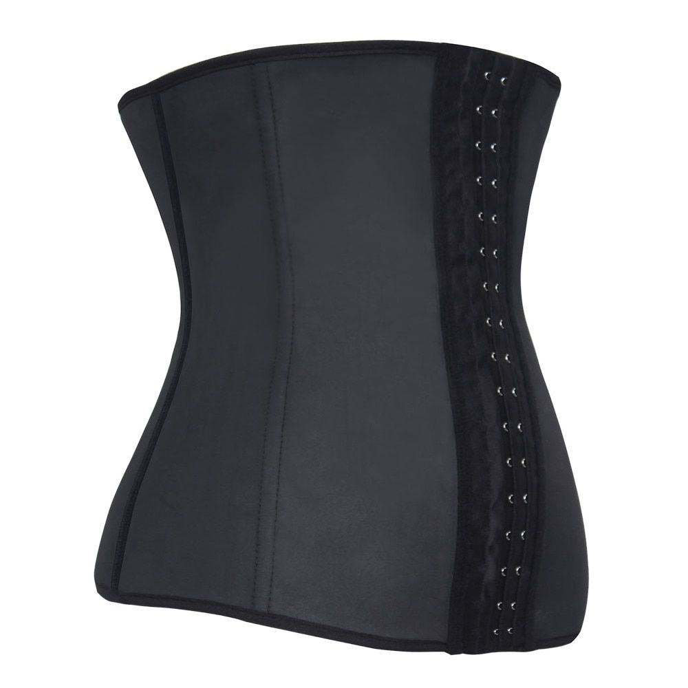 Big Discount! 9 Steel Boned Corset 100% Latex Waist Trainer For Women Latex Waist Cincher Belt Body Shaper Women Shapewear