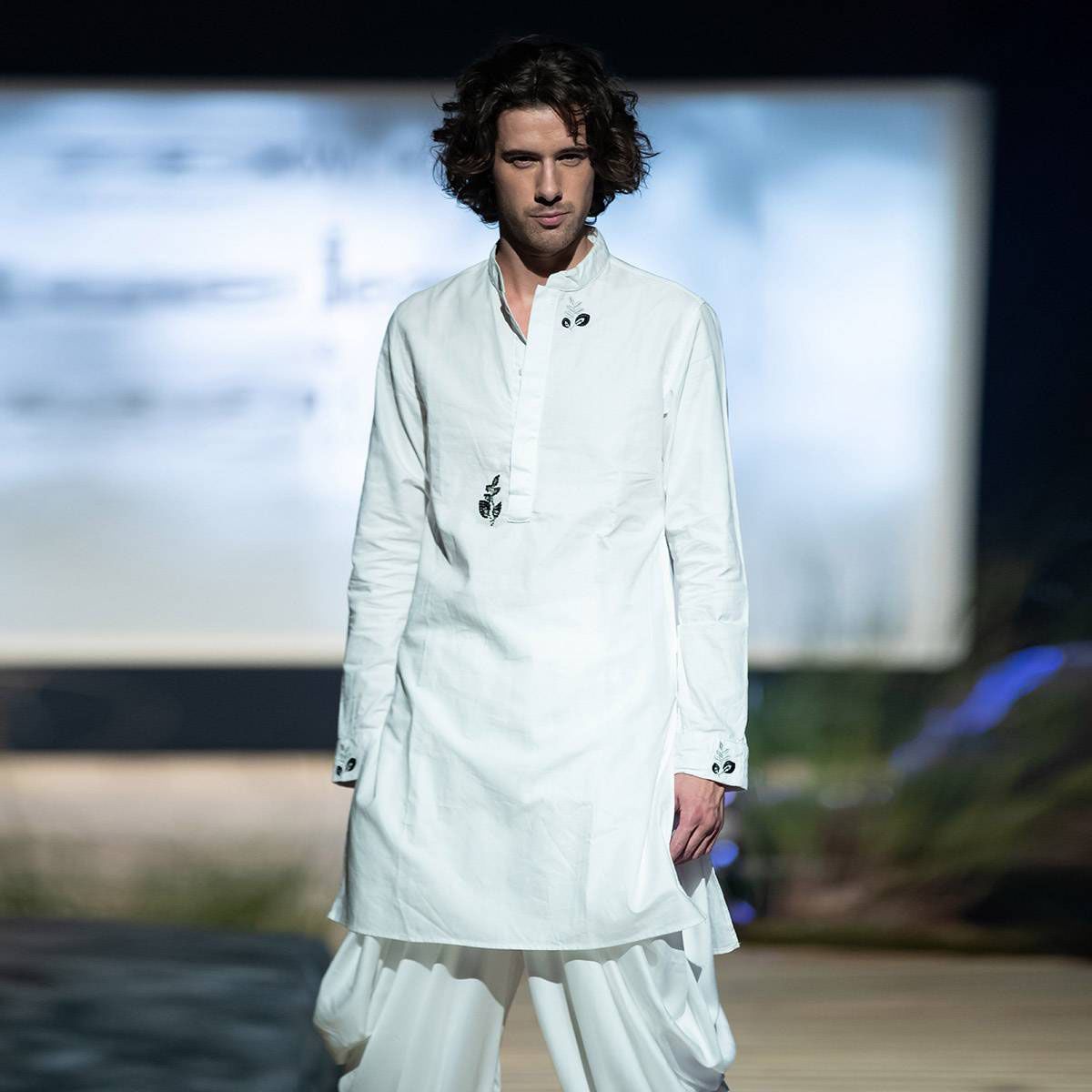 White Textile/Fabric Panjabi for Men