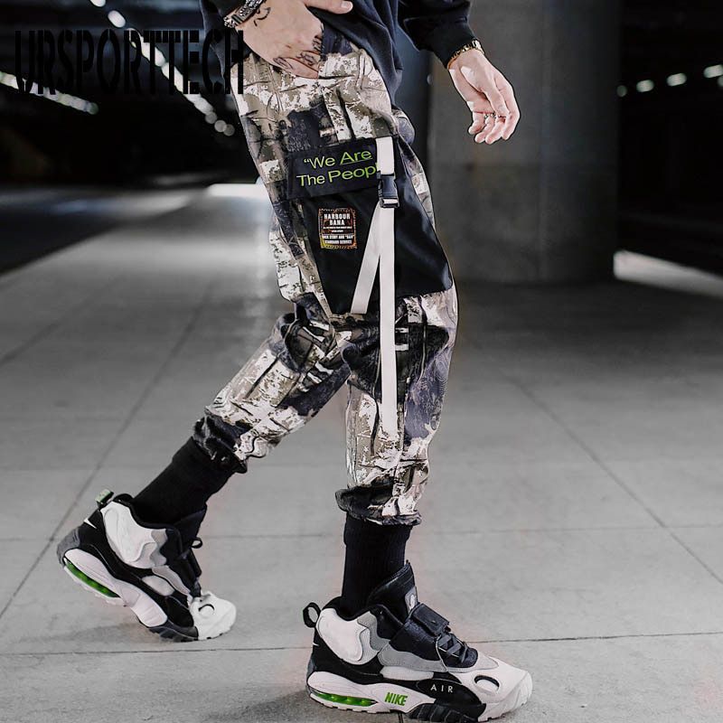 Streetwear Cargo Pants Men Print Multi-pocket Harem Pants Hop Trousers Sweatpants Hombre Man Casual Fashion Joggers Pants