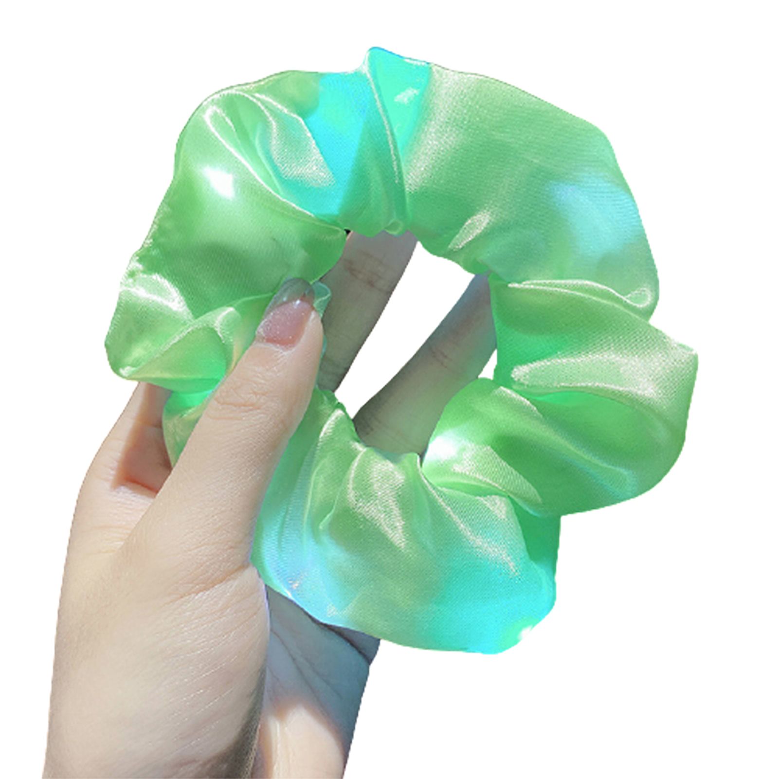 Fashion Elastic Solid Color LED Luminous Ponytail Holder Scrunchies Hairband