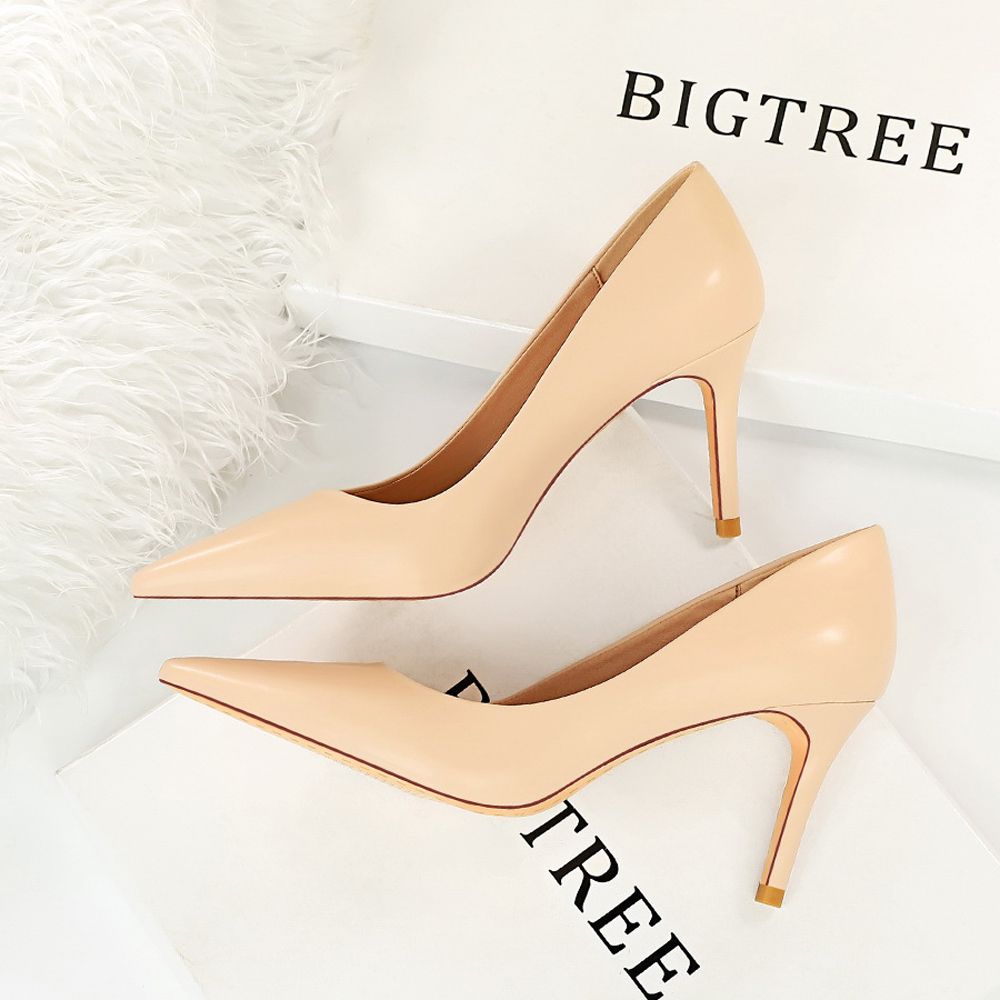 2.76 inches High Heels for Women With Heels Pointed Pumps korean Style Ladies Stiletto Slip On High Heeled Office Shoes Size 34-40