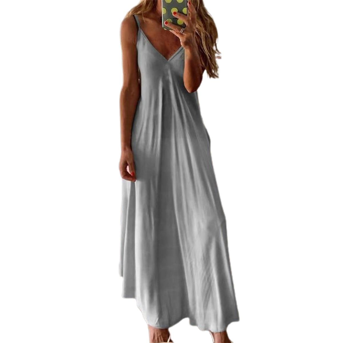 Women Dress Sling Elegant Spaghetti Strap Maxi Dress
