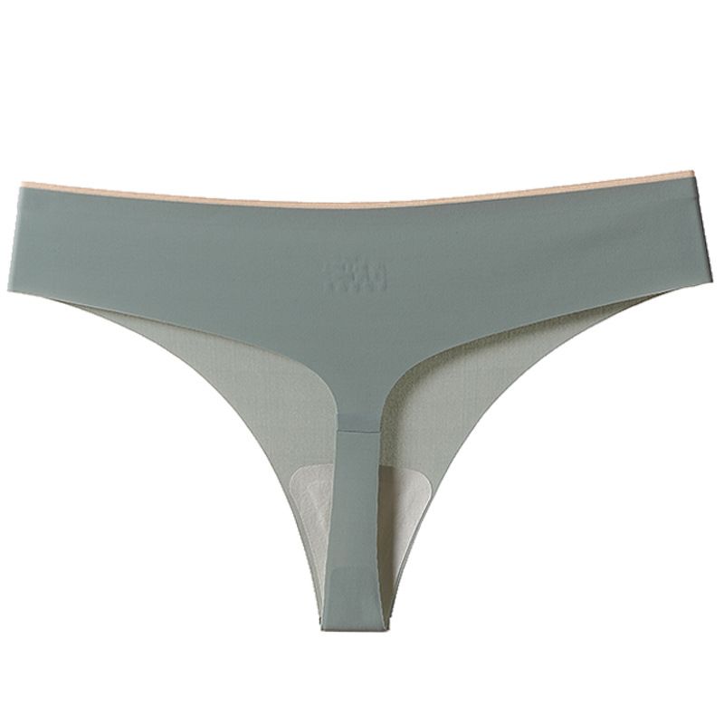 Ice Silk Thongs for Women Seamless Girls' Panties Antibacterial Crotch Underwear Traceless T-Back