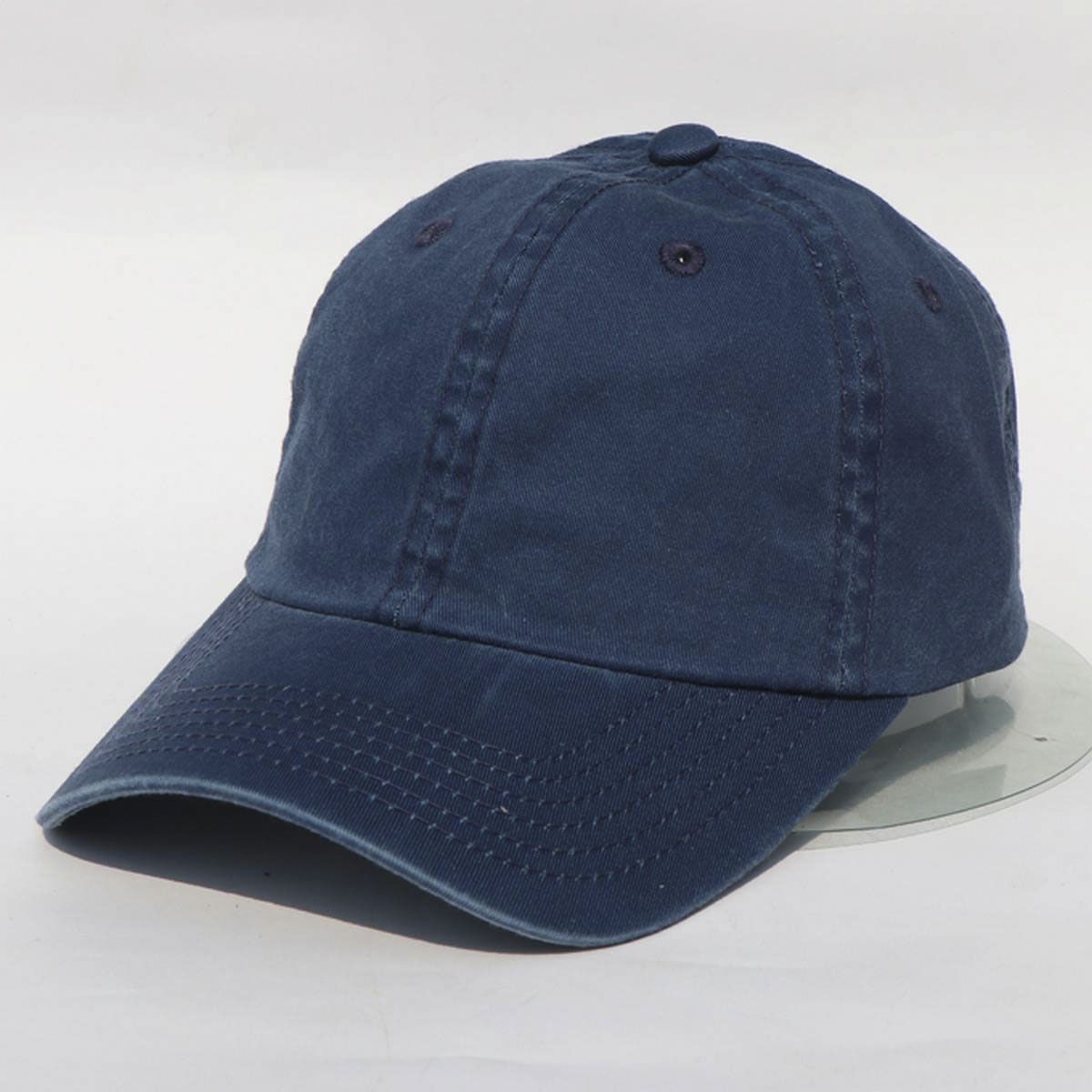 Navy Blue Wash Traditional Cotton Curved Cap For Men - Cap For Men
