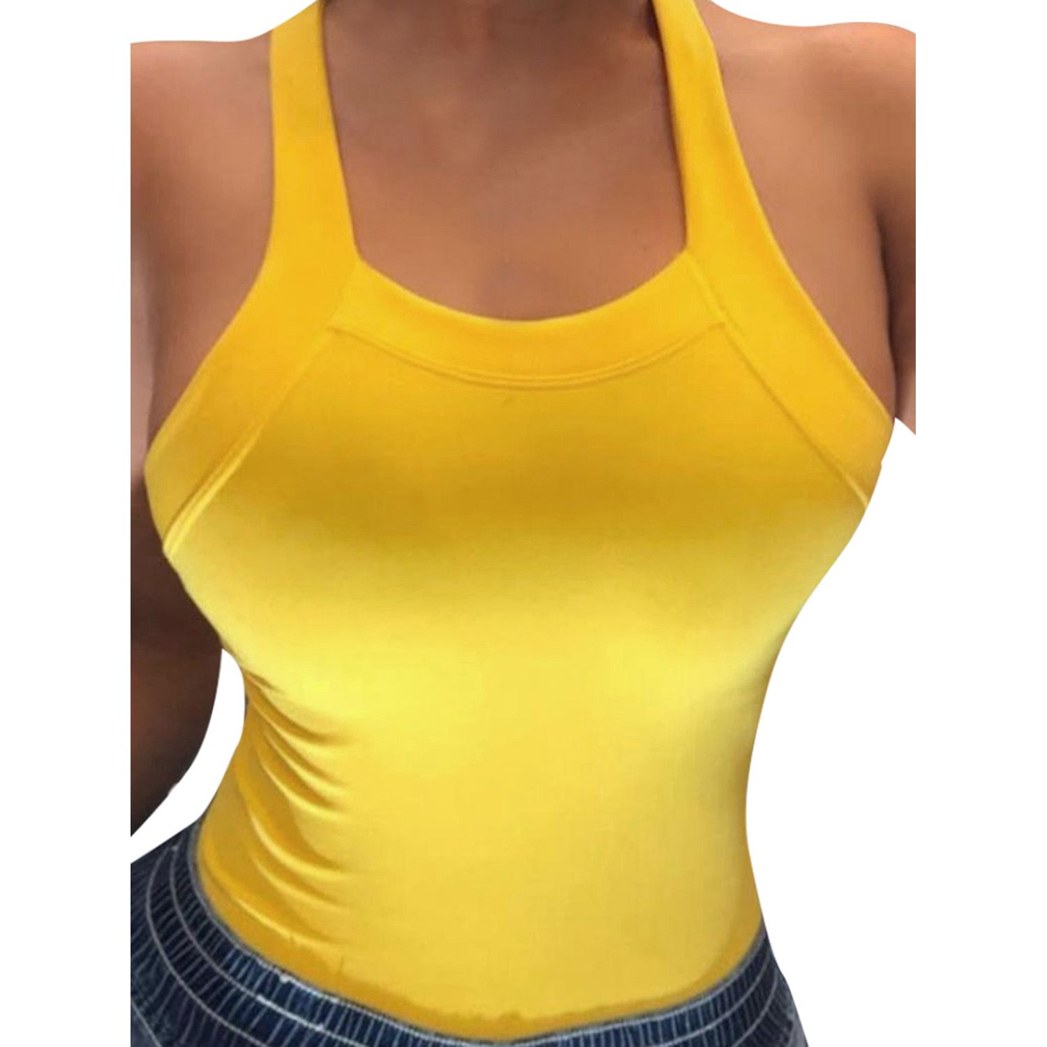 Women's Bow Camisole Summer Fashion  Sleeveless Backless Solid Color Slim Fit Tank Top