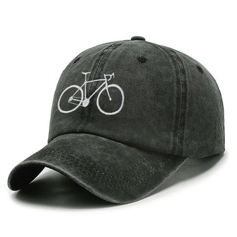 1pc Vintage Washed Cotton Bicycle Embroidery Baseball Cap For Men Women Dad Hat golf caps Snapback Cap