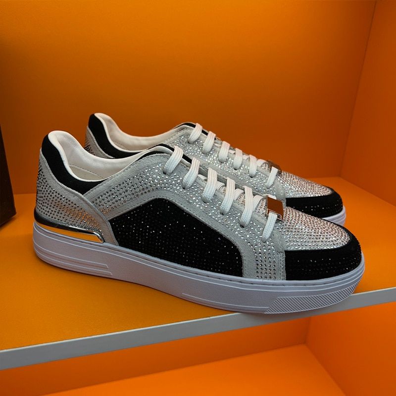 Star bags PP new casual mid top men's shoes Italian  design popular logo Skull Leather comfortable lovely cartoon patter