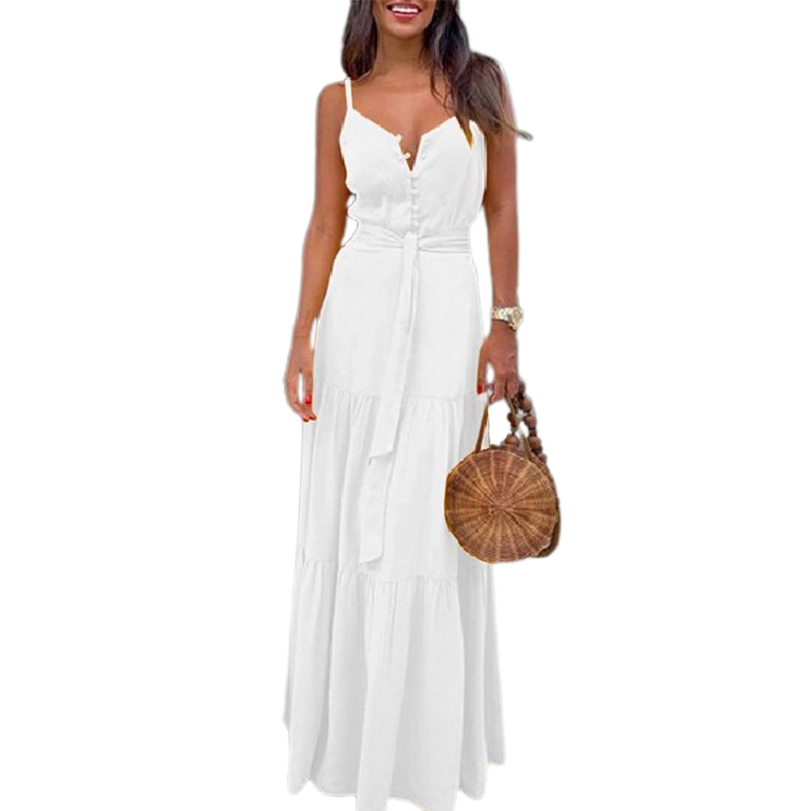 Strap Dress Sleeveless High Waist Casual Dress