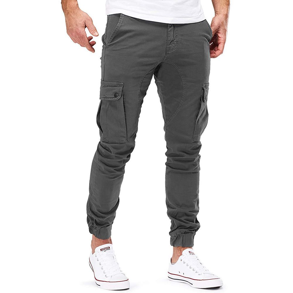 Casual Men's Pants Fashion Sweatpants Outdoor Tight Trousers Running Training Slacks Multi-pocket Jogging Cargo Pants Multicolor