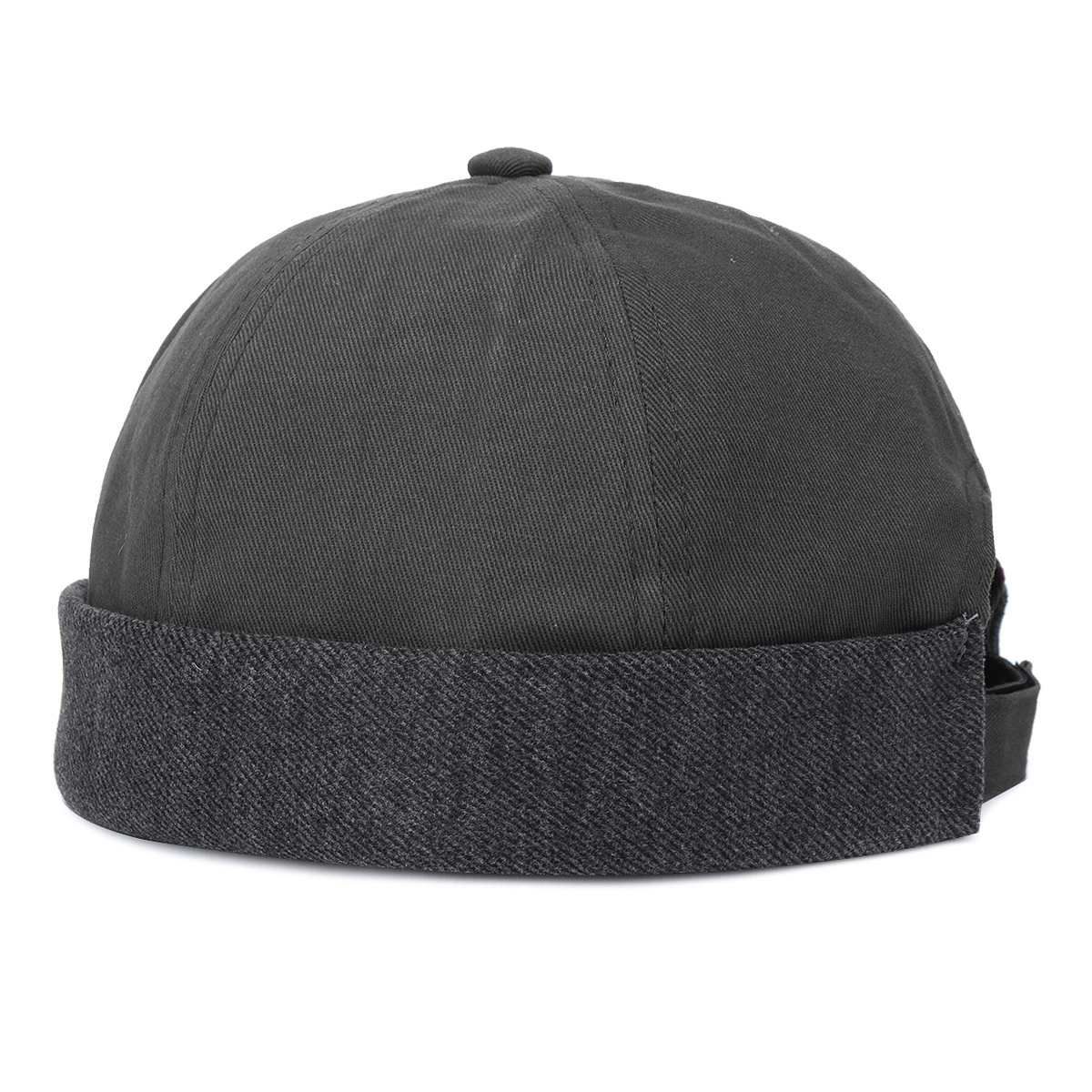 58cm Retro Docker-Sailor Biker Cap Men Casual Brimless Skull Loop Beanie Hat Solid Women Harajuku Winter