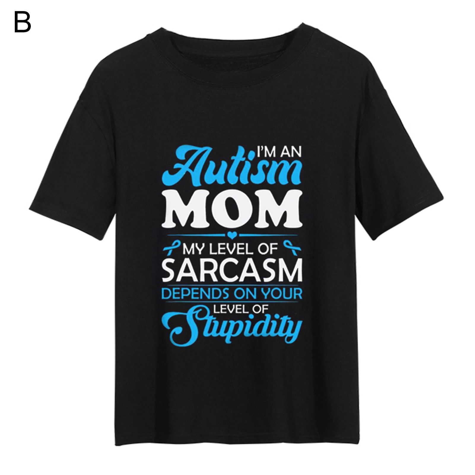 Women T-shirt Top Eye-catching O-neck Letter Mother Day Tee Top