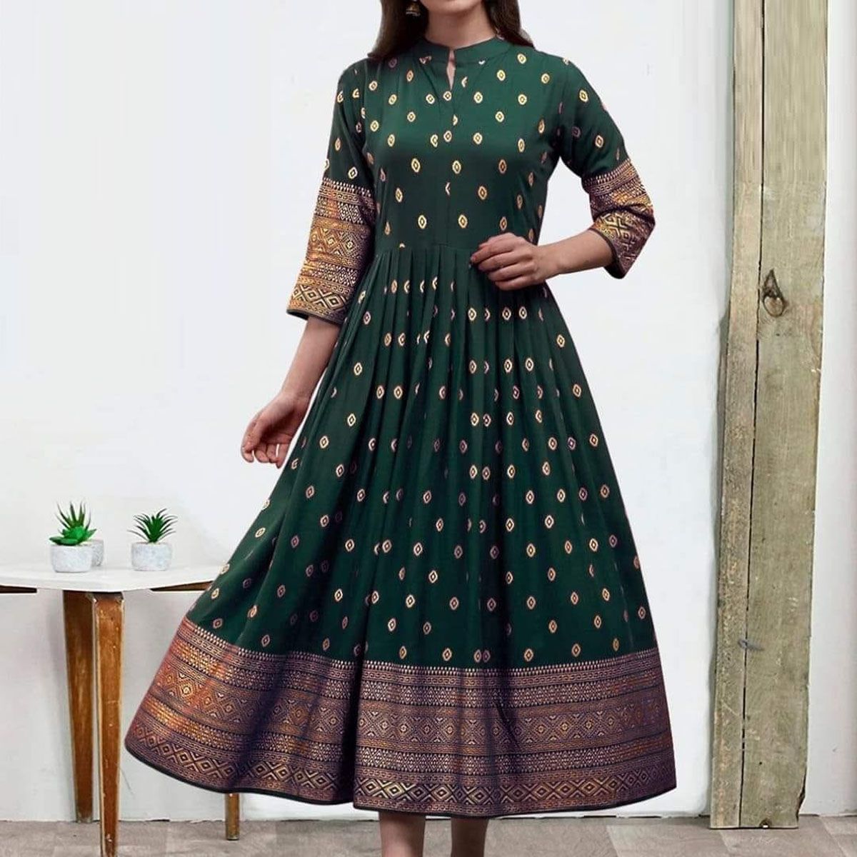 Latest Designed, High Quality lilen Fabric, Exclusive, Fashionable, Stylish and Comfortable, Gown one pcs for Women