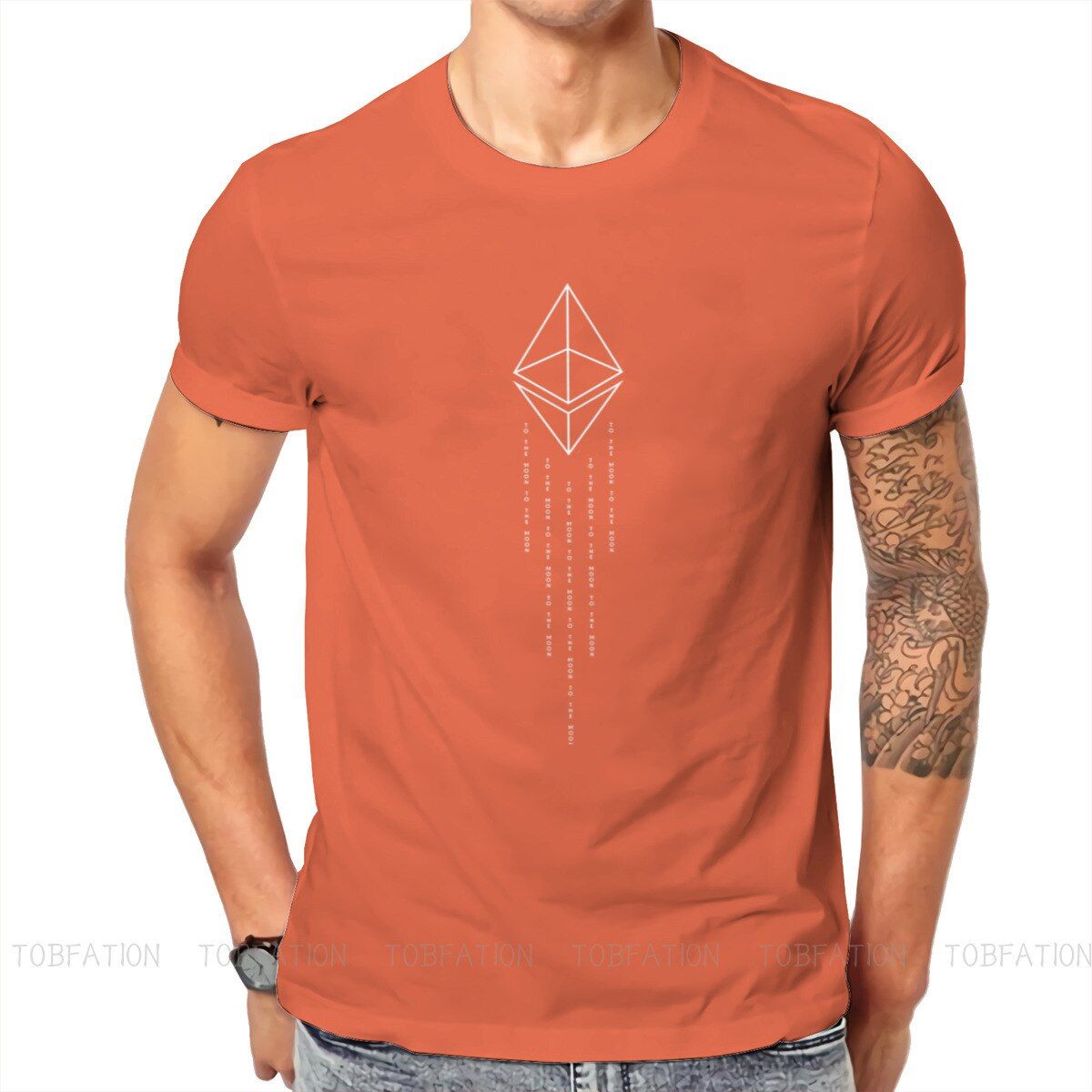 Crypto  to tMoon Tshirt Classic Men ernative Teenager Clothing Tops Loose Cotton O-Neck T Shirt