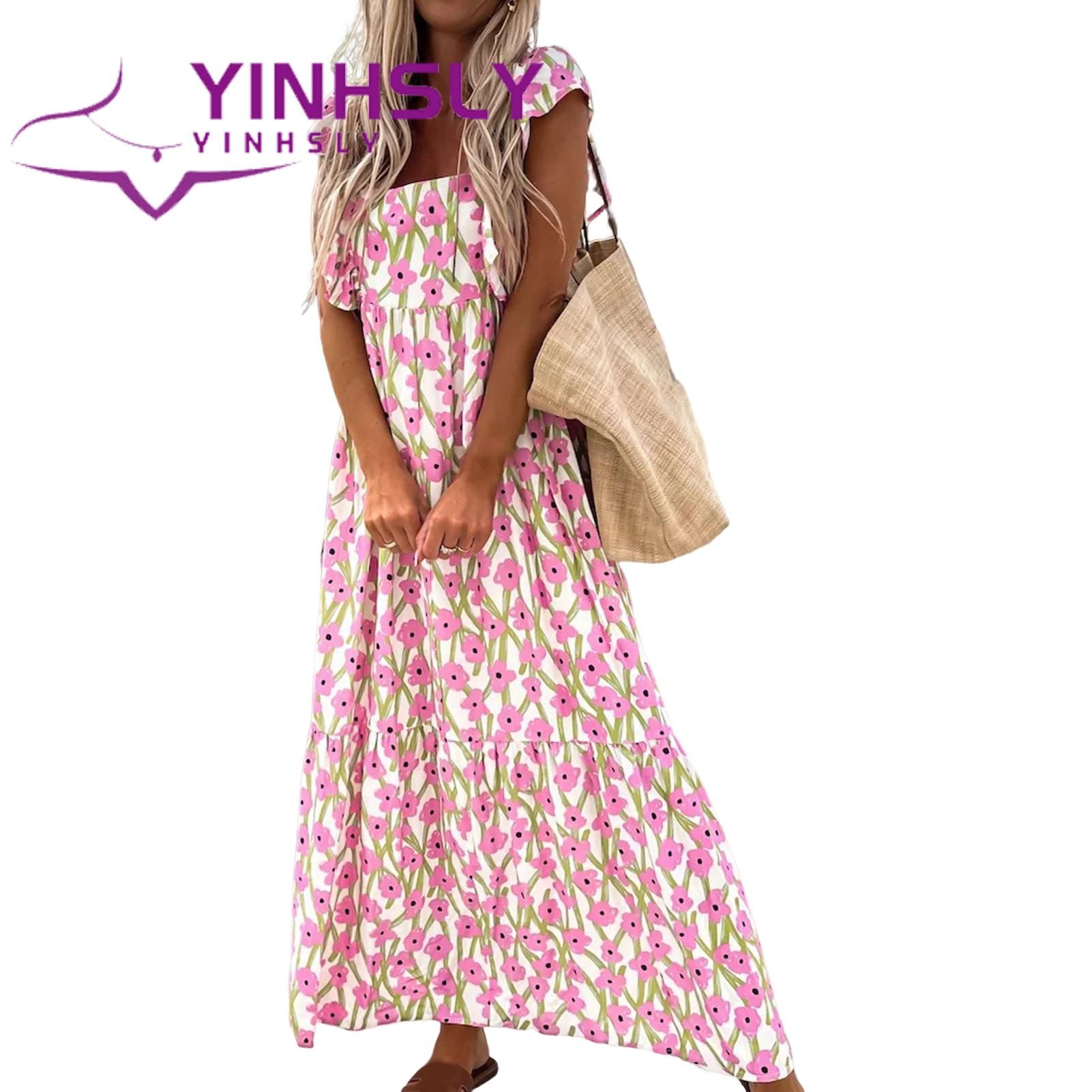 Maxi Dress Bkless Flounced Edge Flying Sleeve Beh Dress
