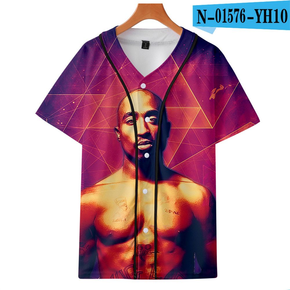 Men Women 3D Print Tup2pT-shirt Short sleeve O-Neck Baseball shirt Hop Swag harajuku Streetwear Design Baseball Jersey