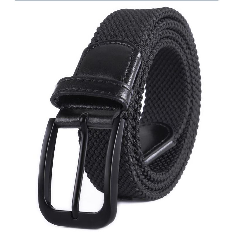 Weifert Braided Stretch Elastic Belt Leather Loop End Tip Men/Women/Junior