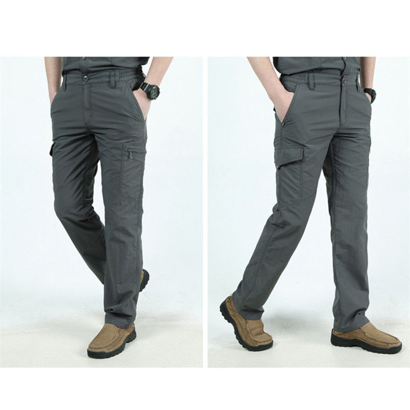 Casual Pants Men Summer Tactical Military Training Pants Military Style Mens Cargo Pants Waterproof Quick Dry Solid Trousers
