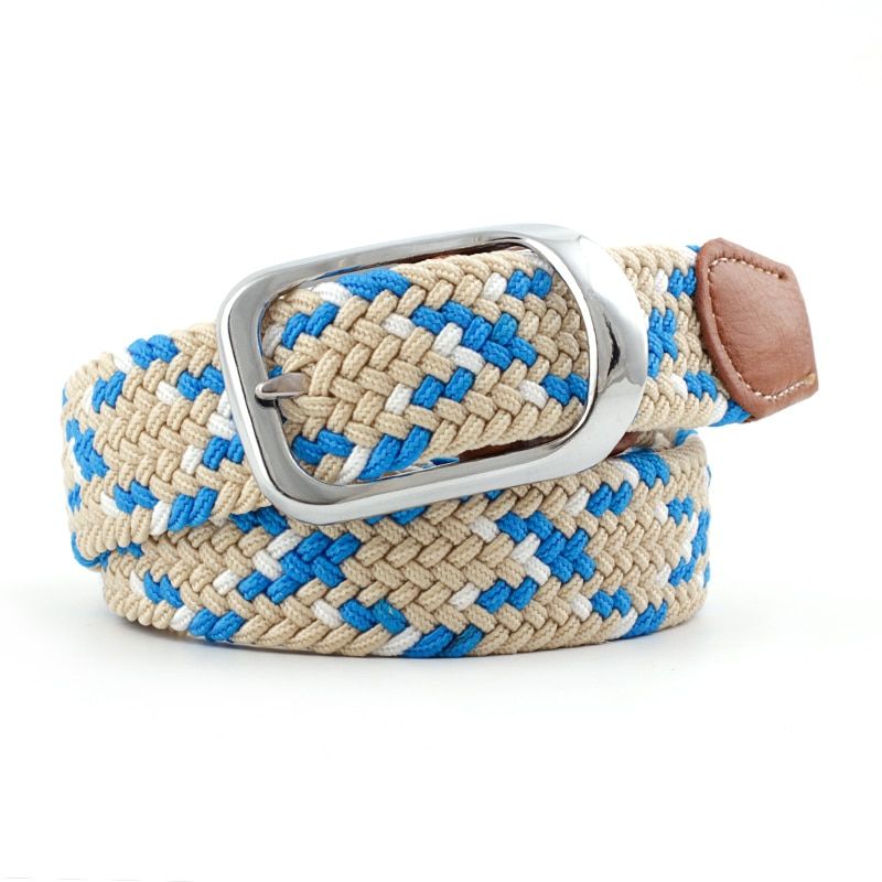 Fashion Korean Casual Stretch Woven Belt for Women Unisex Knitted Clothes Aaccessories Belts Thin Adjustable Belts Male