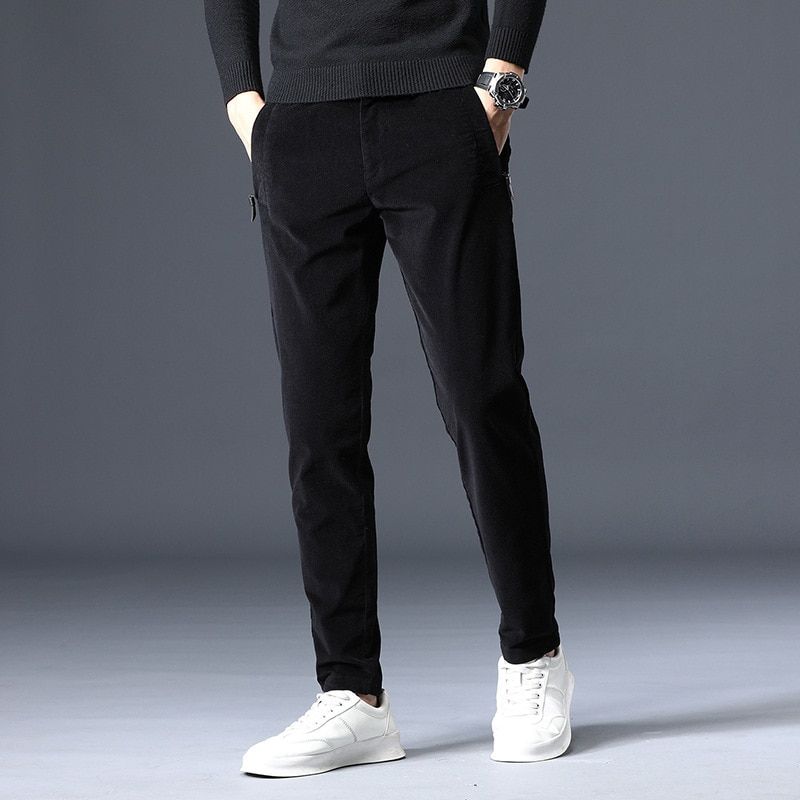Men Vintage winter Corduroy Slim 6 color Casual Dress Suit Pants Fashion Business Brand Clothes jeans Trousers Plus Size 40