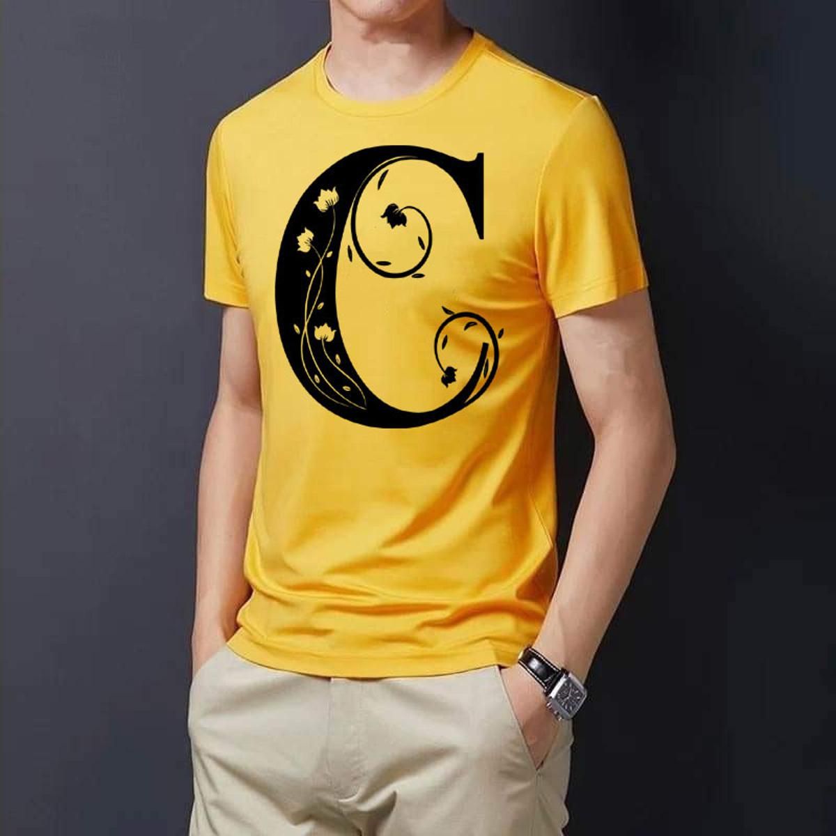 Alphabet Letter "C" T-Shirt For Men's
